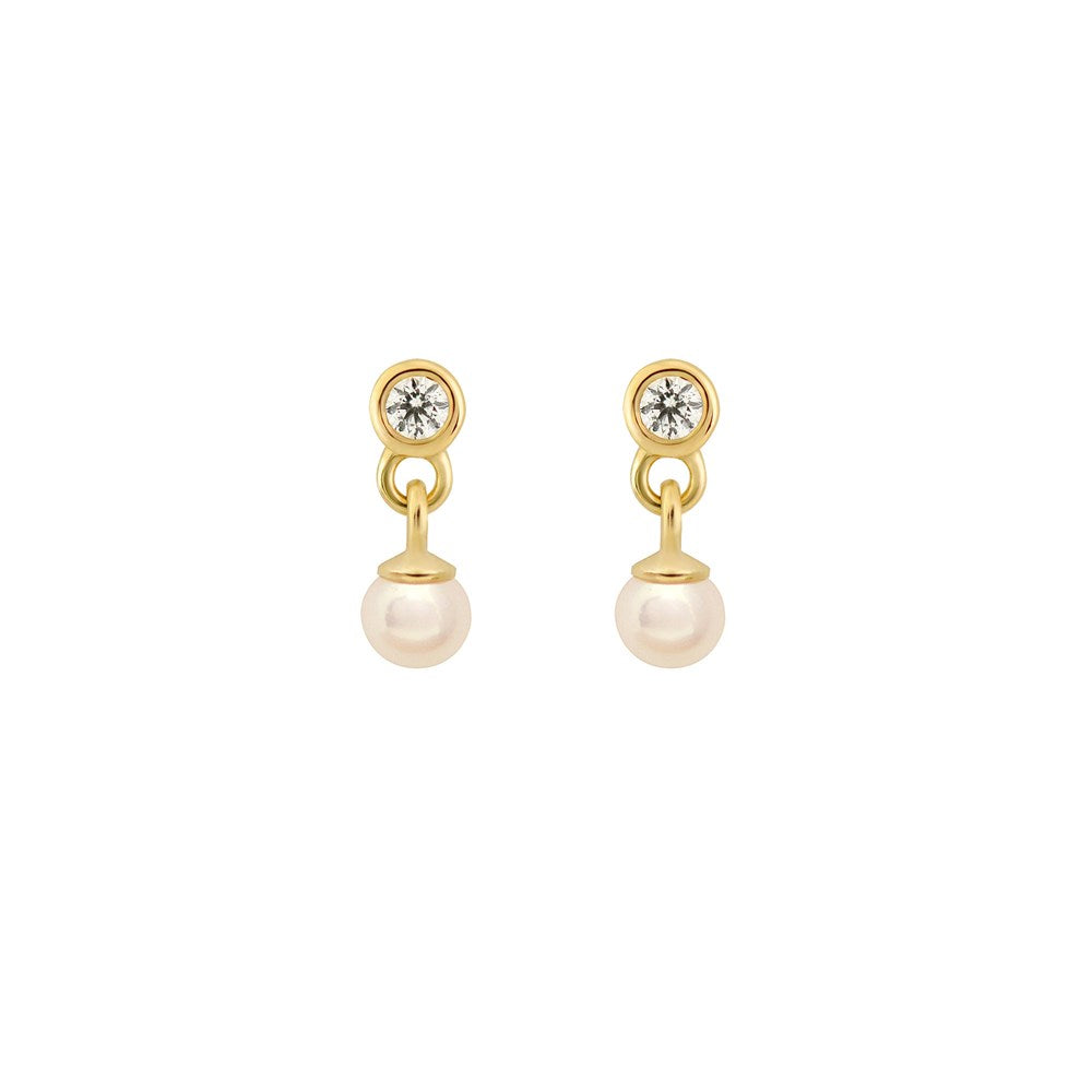 Ella Pearl Drop Stud Earrings