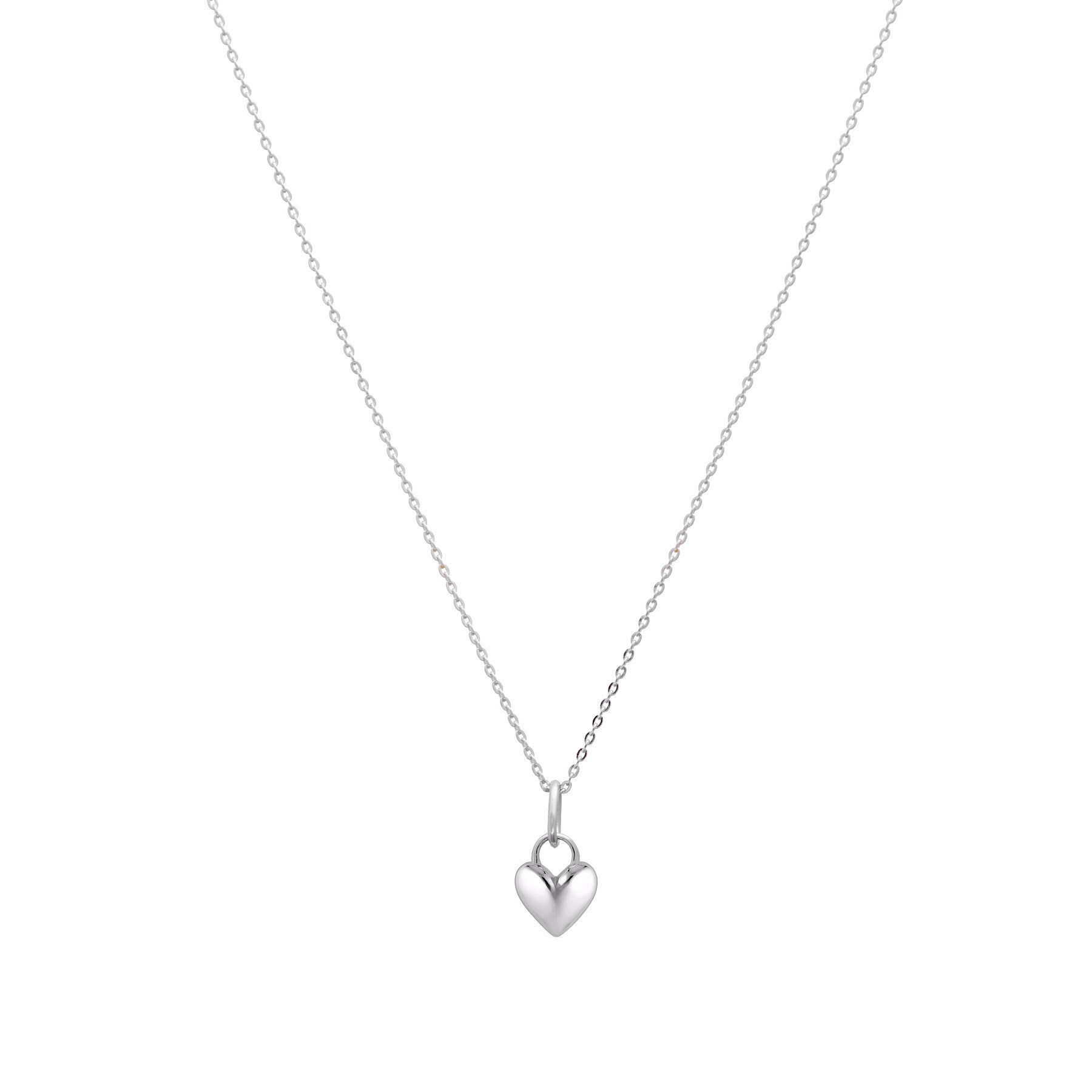 Silver heart-shaped pendant necklace 