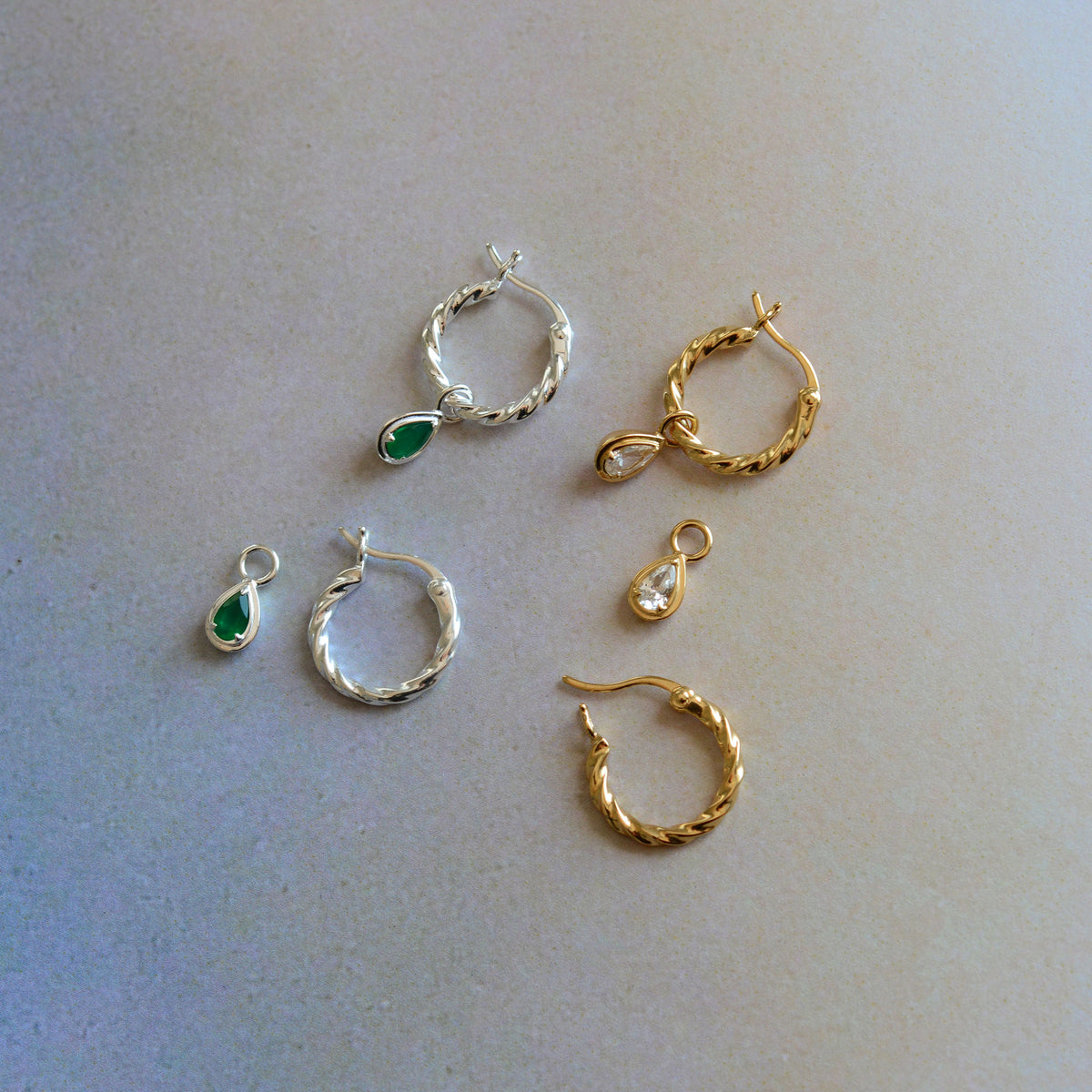 Reverie Roma Hoop Earrings - Lab-Grown White Sapphire