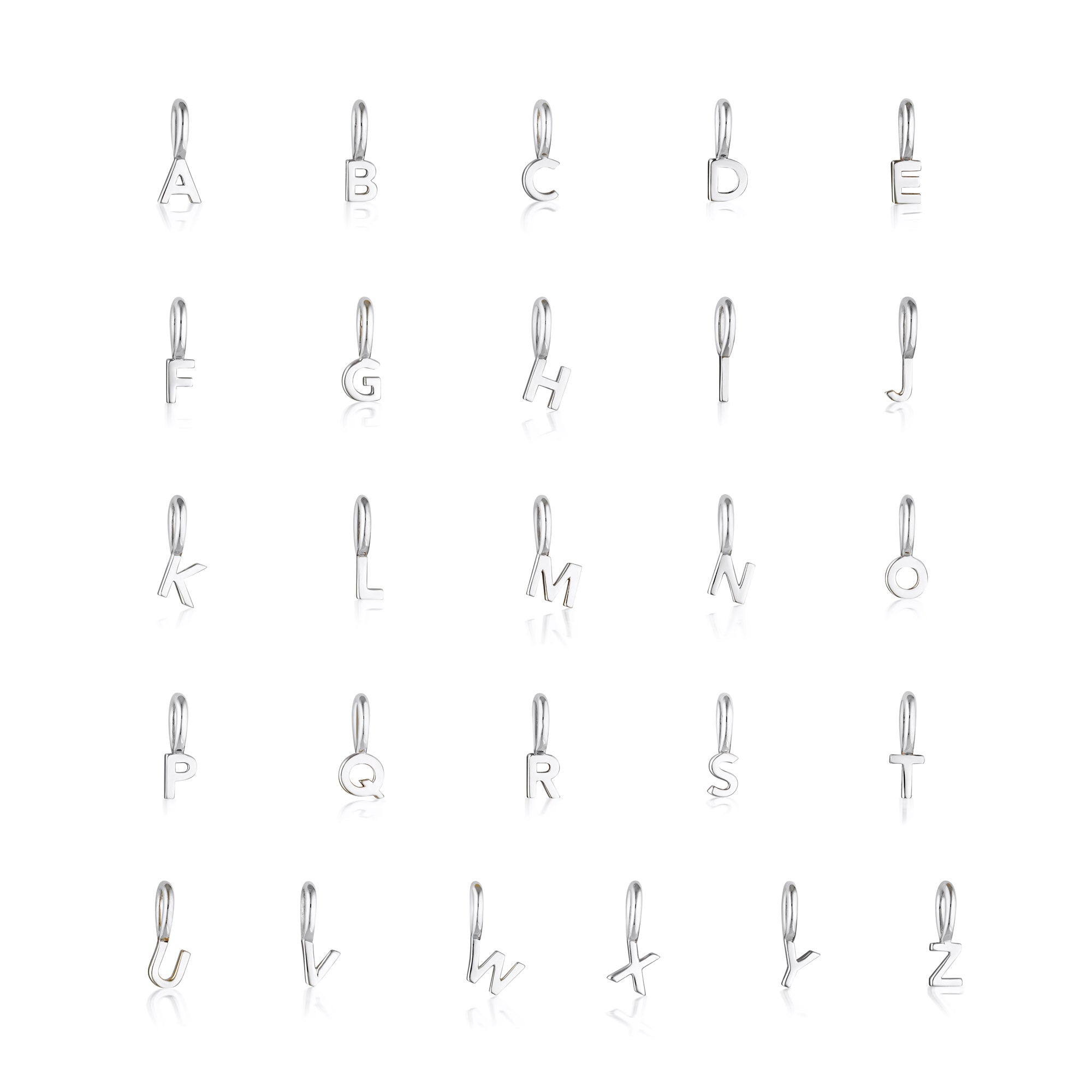 Tiny Letter Charm - Sterling Silver