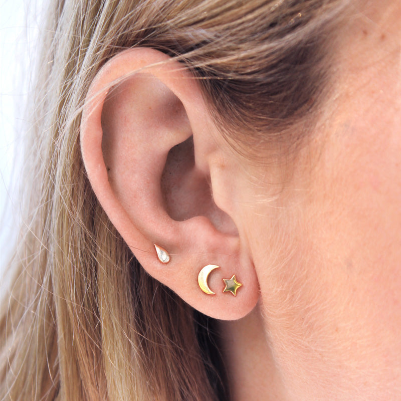 Star & Moon Stud Earrings