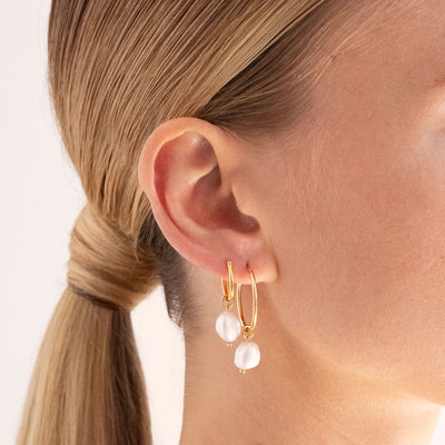 Baroque Pearl Willpower Hoop Earrings