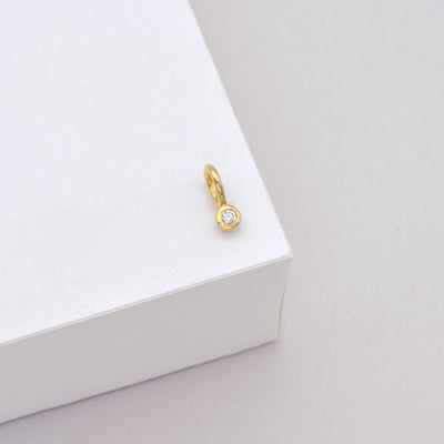 Tiny Diamond Charm - 9k Gold