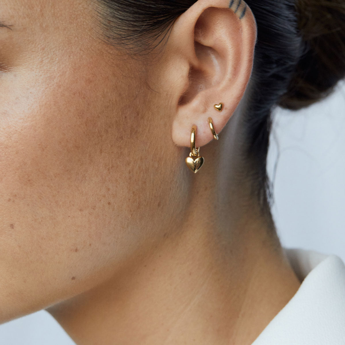 Amore Stud Earrings Gold Campaign 