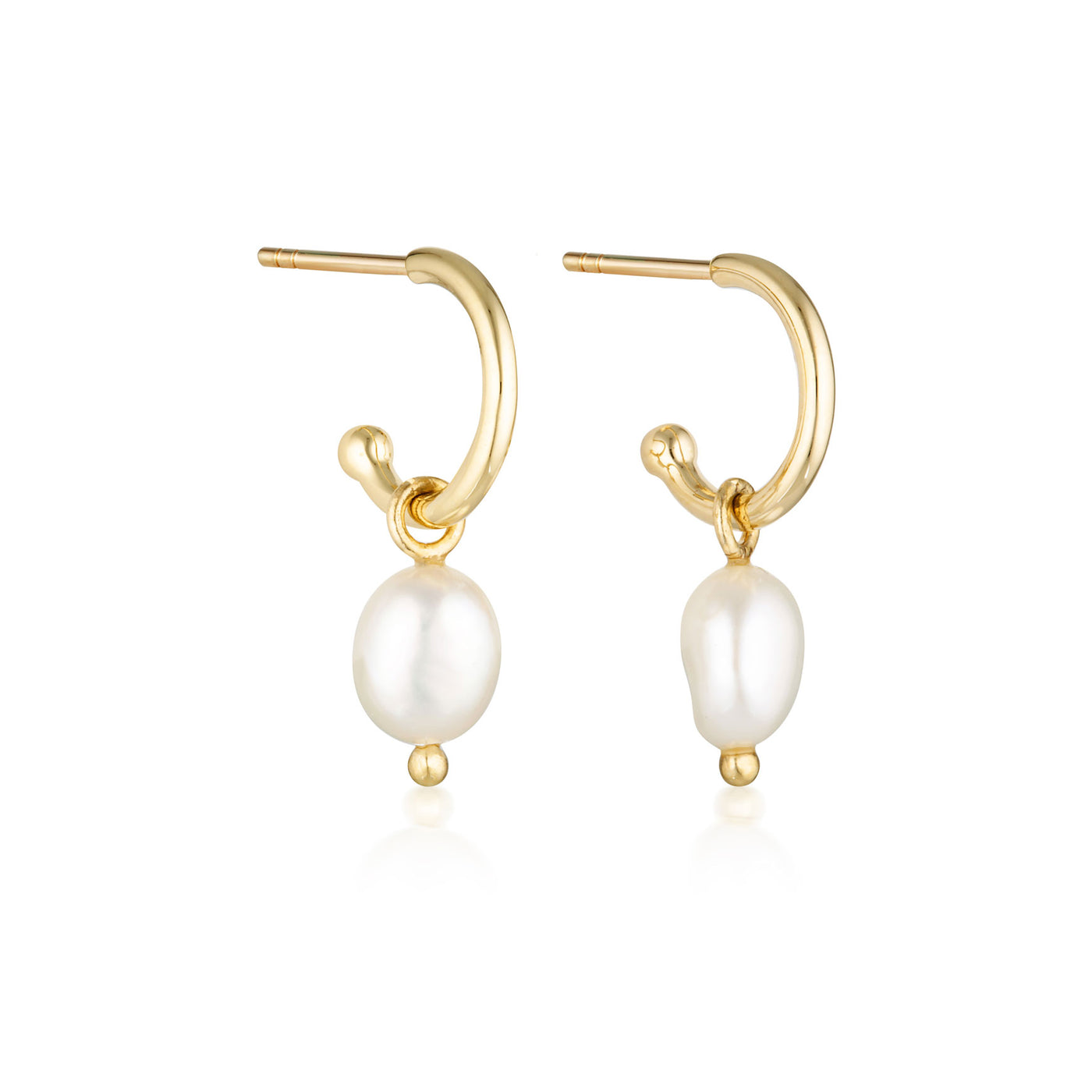 Baroque Pearl Core Hoop Earrings