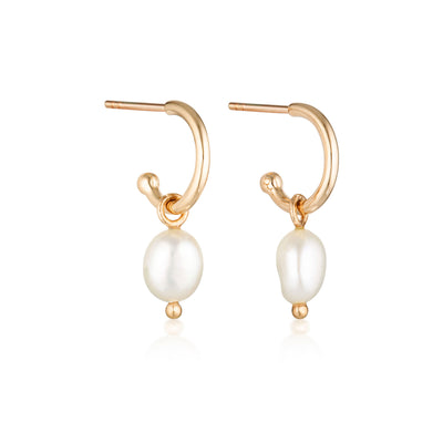 Baroque Pearl Core Hoop Earrings
