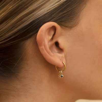 Everyday Hoop Earrings 9k Gold Detailed