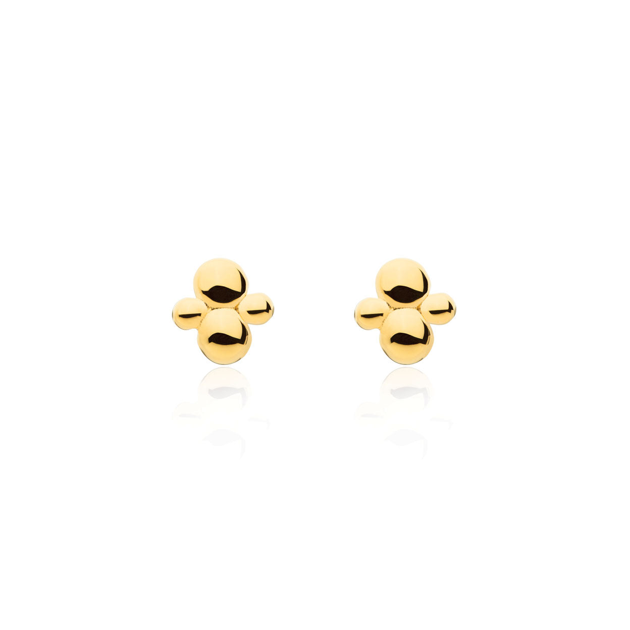 gold cluster stud earrings