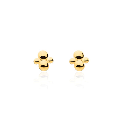 gold cluster stud earrings
