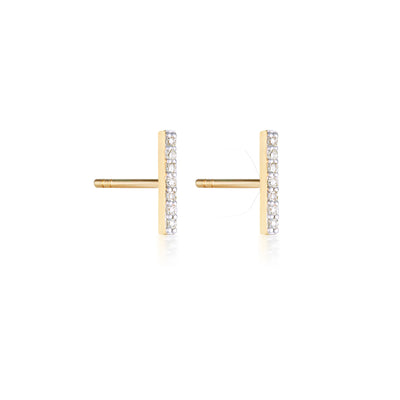diamond bar stud earrings 9k gold