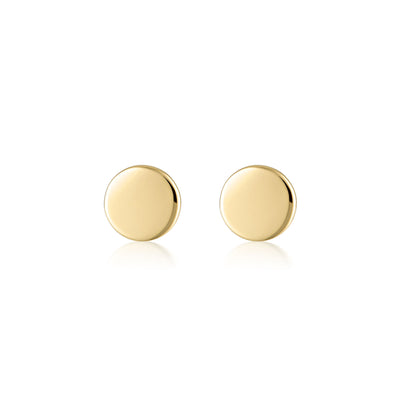 gold disc stud earrings