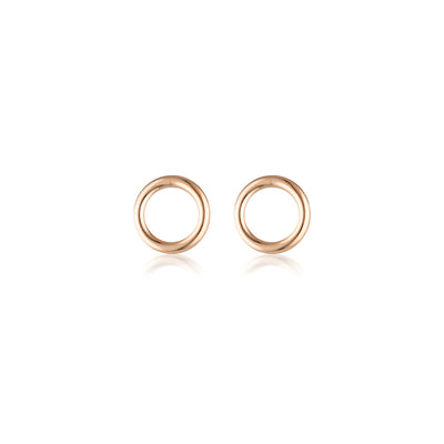 Halo Stud Earrings Rose Gold Front