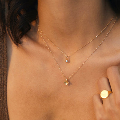 Hydrangea Necklace Gold Campaign