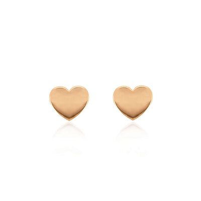 rose gold heart stud earrings