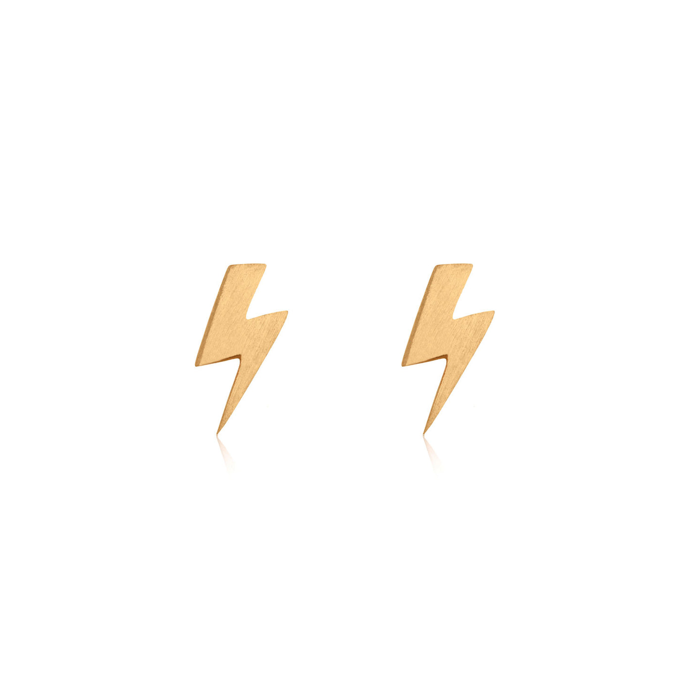rose gold lightning bolt stud earrings