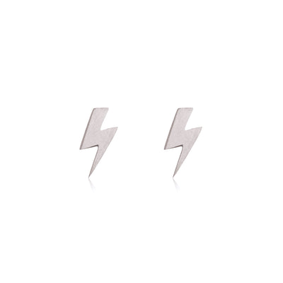 sterling silver lightning bolt stud earrings