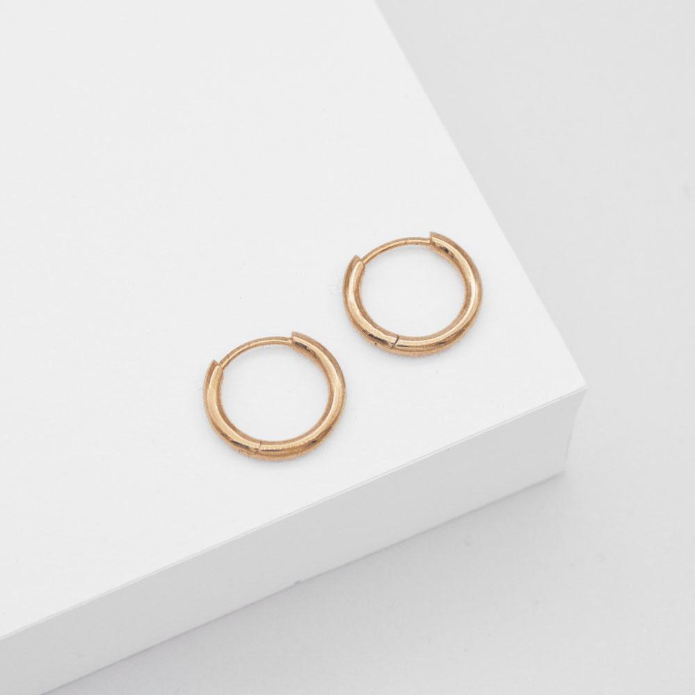 Max Huggie Earrings Rose Gold Front