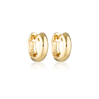 Solar Huggie Earrings Gold Front