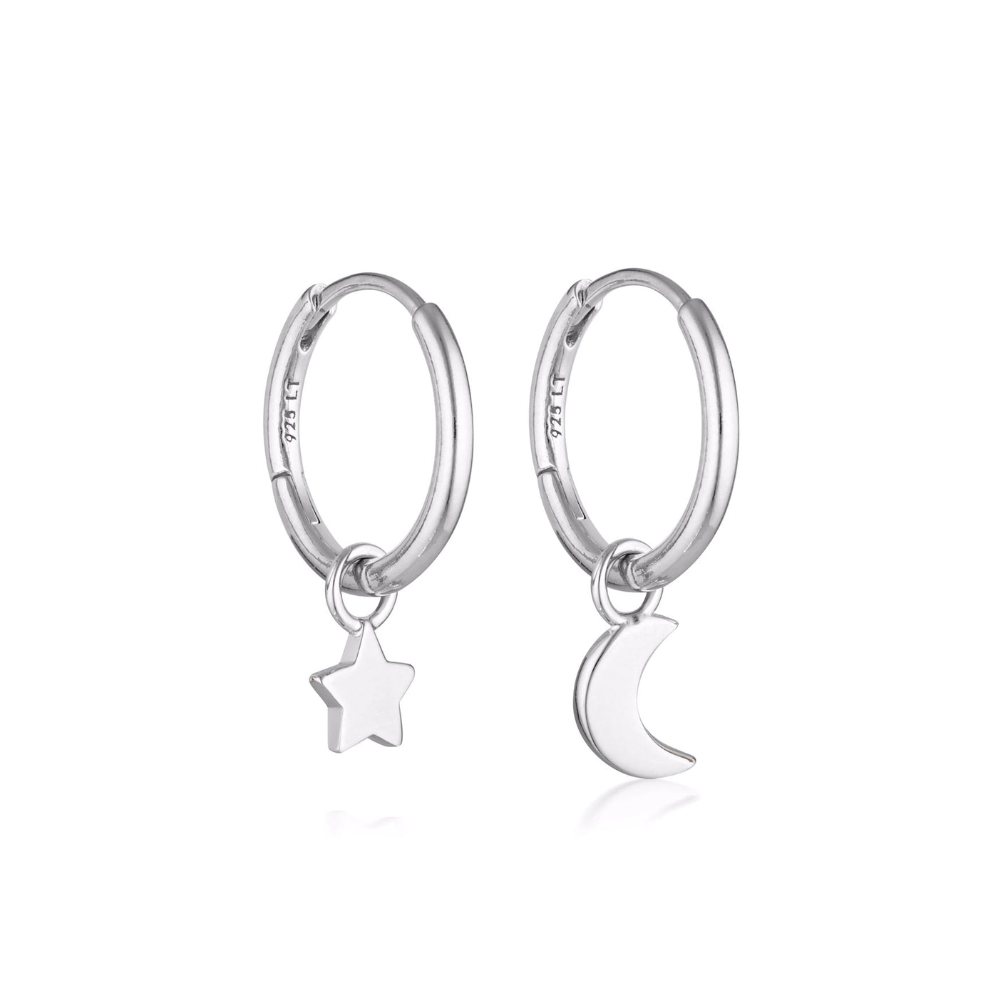 Star & Moon Huggie Hoop Earrings
