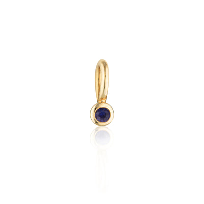 Tiny Sapphire Charm - 9k Gold