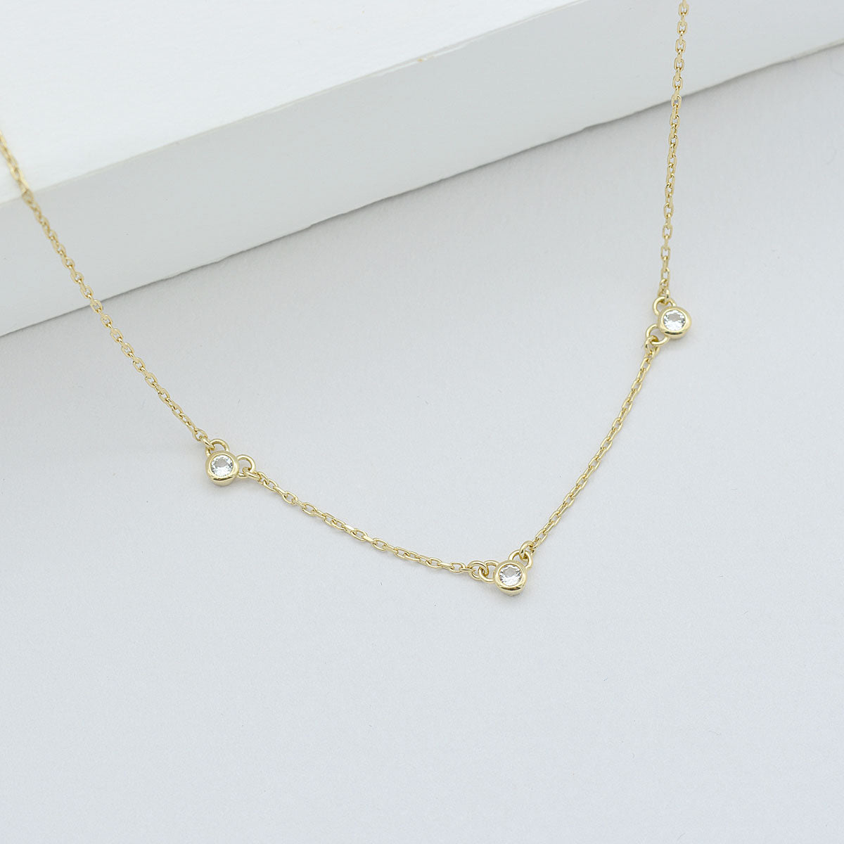 Trilogy Satellite Necklace - White Topaz